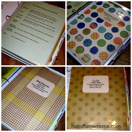 scrapbook paper for a home management binder