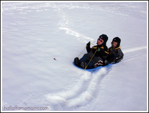 December 2010 sledding in snow in NE Ohio