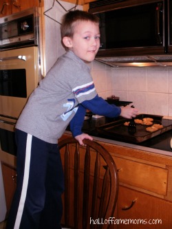 Baking cookies with my boy.