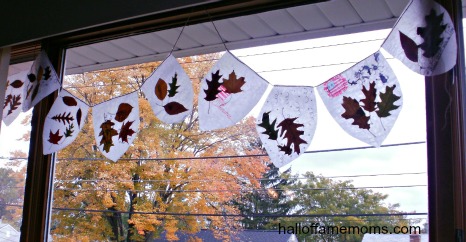 DIY Leaf suncatcher Flag Banner Craft