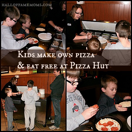Kids eat free at Pizza Hut.
