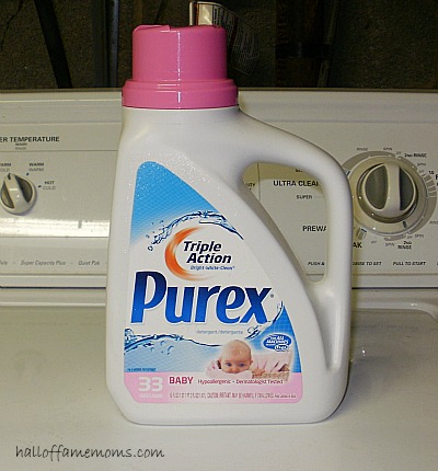 Purex Baby laundry detergent for baby stains and the whole family.
