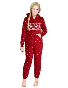 hooded fair isle fleece onesie