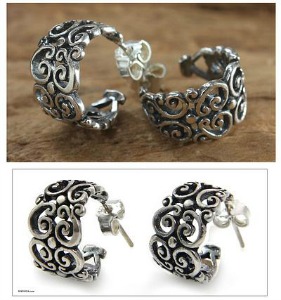 swirling sterling silver earrings from novica.com