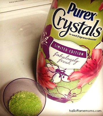 Freshen laundry and eliminate odor with Purex Crystals.