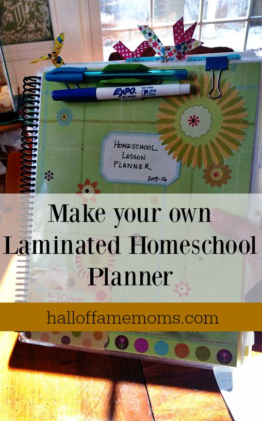 How to make your own laminated homeschool planner.