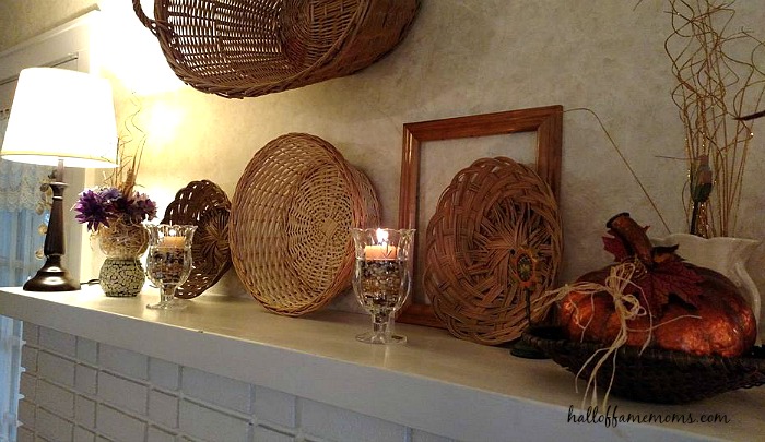 The candles give my mantel a warm feeling. #fall #homedecor