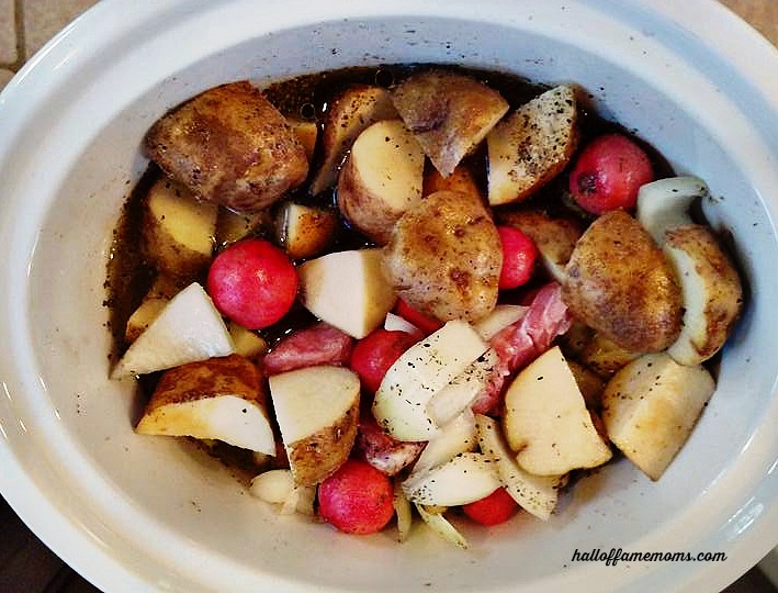 Pork and potatoes in the crockpot makes dinner easy!