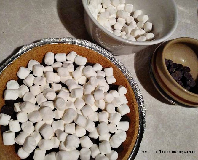 Easy to make S'mores Pie tastes good warm and cold.