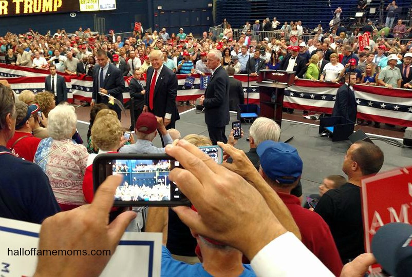 Donald J. Trump leaving Trump rally in Akron, Ohio.