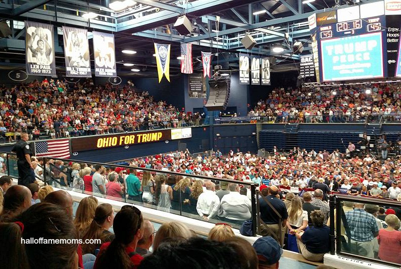 Tons of people show up to hear Trump in Akron, Ohio.