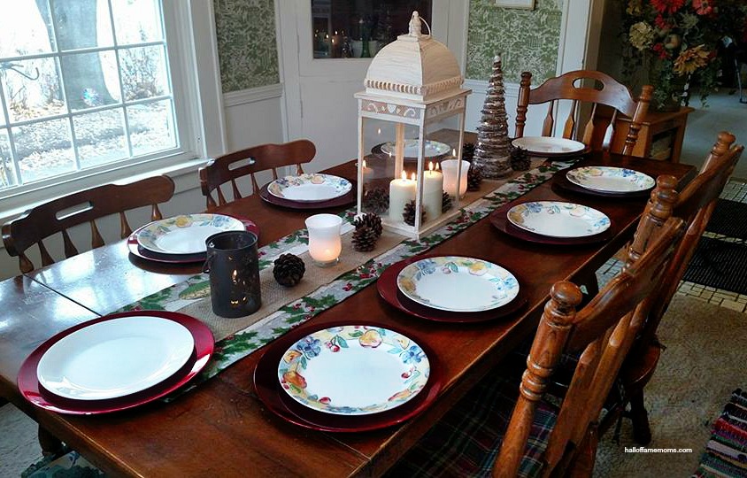 The table is set for our annual family secret-sister Christmas party.