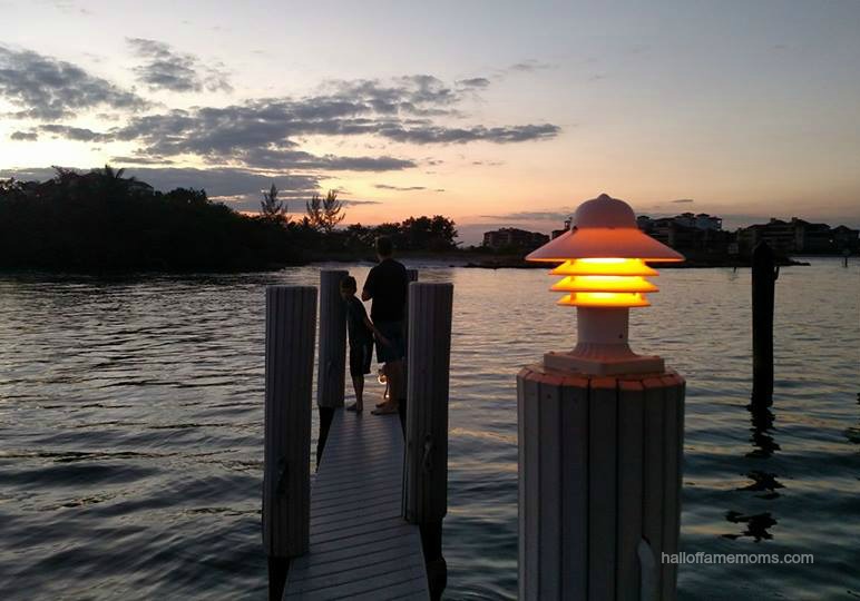 Enjoying a gorgeous sunset on the dock at The Boathouse Motel, Marco Island, Florida