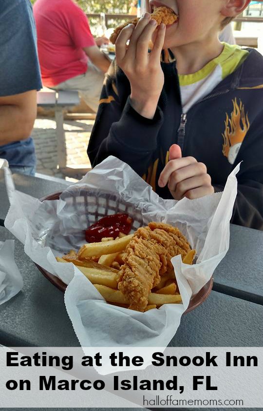 Eating outside at Snook Inn on Marco Island, Florida