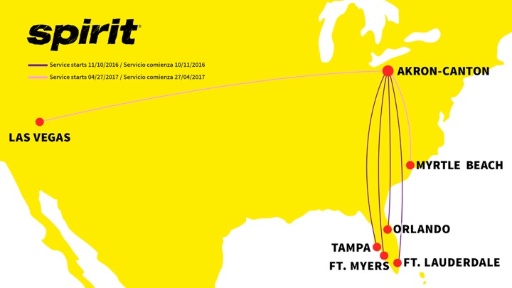 Spirit Airlines added two new routes at the CAK Airport in Ohio!