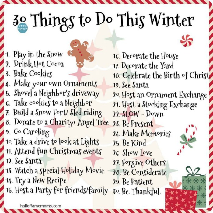 30 Things to do This Winter with the Family! FREE PRINTABLE