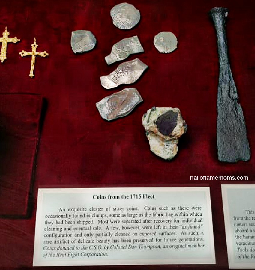 Relics, coins from 1715 Fleet ships near Vero Beach, Florida