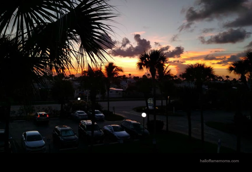 Beautiful sunset inland at the Turtle Reef Club in Jensen Beach, FL