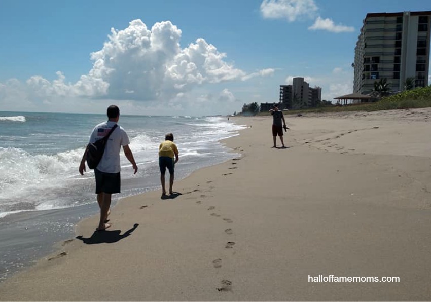 Walking on the beach on the east coast of Florida.