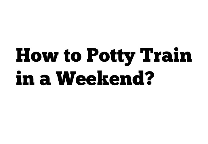 How to Potty Train in a Weekend