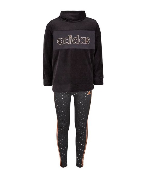 #AdidasAtMacys #Ad Big Girls Velour Funnel-Neck Sweatshirt & Climalite® Metallic Leggings