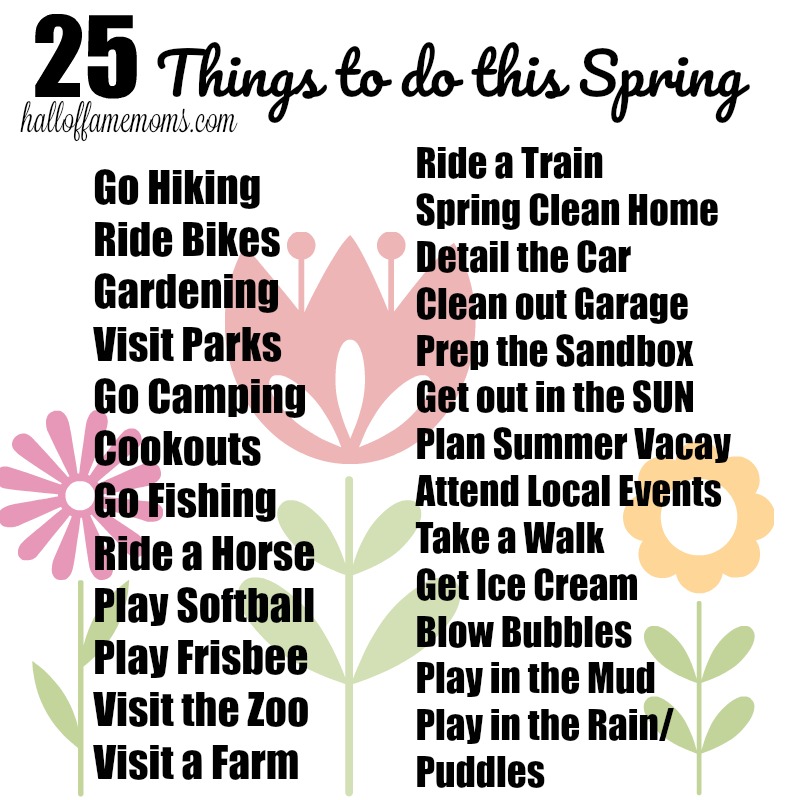 25 Things to do during Spring - print this free spring guide to how to have fun this spring