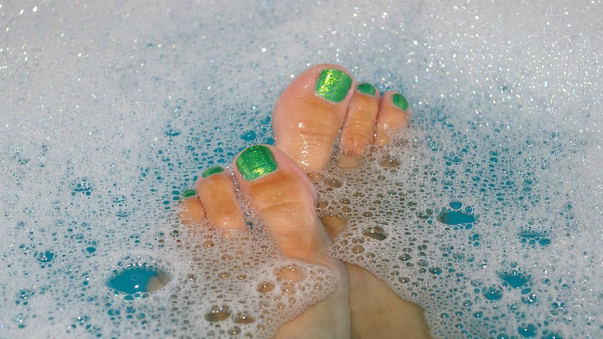 Relaxing in the bath was one of many ways women said they deal with stress. Find 24 Ways to Relieve Stress in this post.