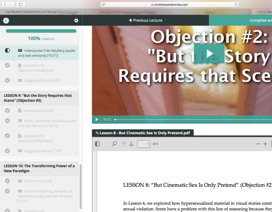 Sexual purity and movies: Cap Stewart's online course challenges Christians to rethink what it means to watch movies.
