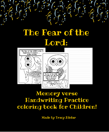 The Fear of the Lord: Memory Verse Handwriting Practice coloring book for kids / children 